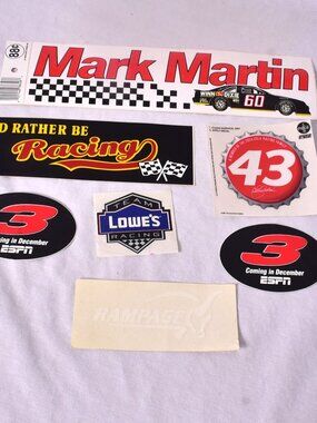 I'd Rather be Racing NASCAR Stickers Petty, Earnhardt, Martin, Lowes, Jimmy John